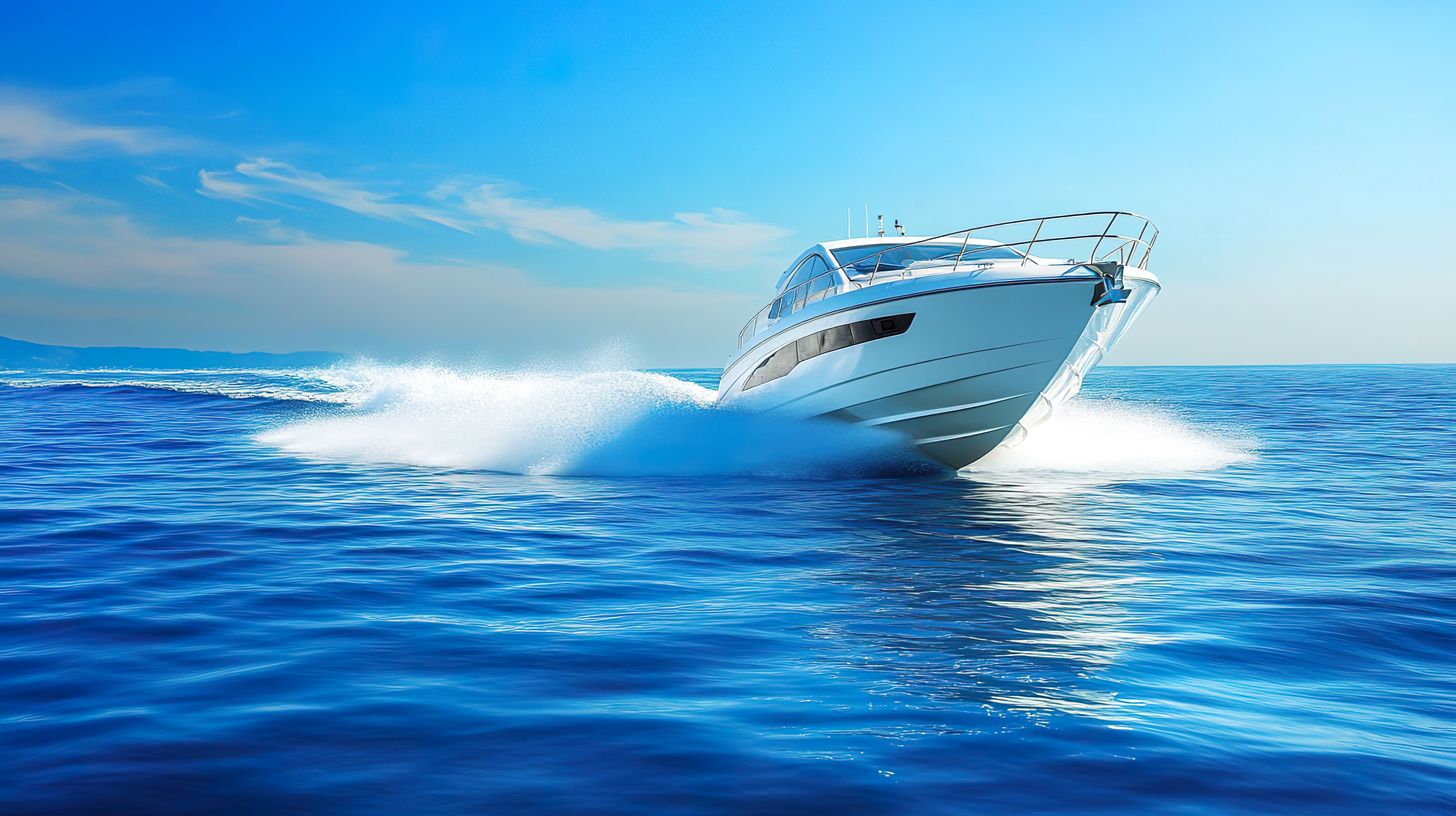 Coated boat hull at the waterline